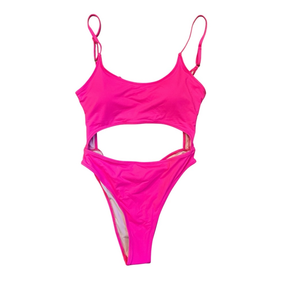 Sexy Hot‎ Pink Cutout Swimsuit Women’s One Piece Size Medium